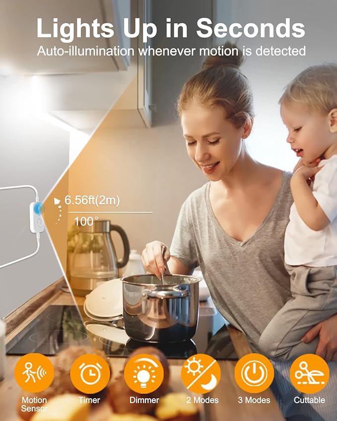 Feuymoent Motion Sensor LED Strip Light