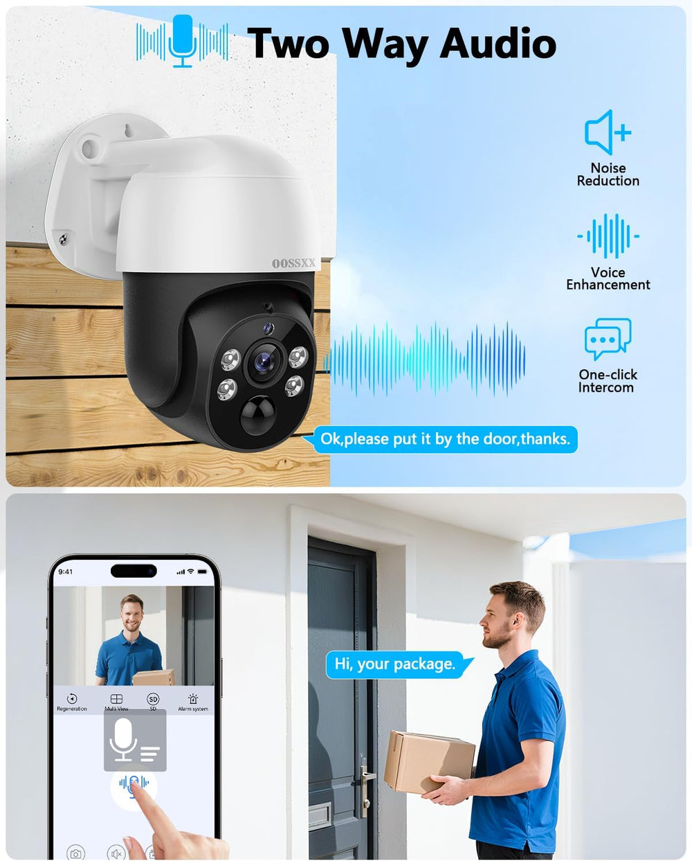4K POE Wired Home Security Camera System Outdoor, Auto Tracking