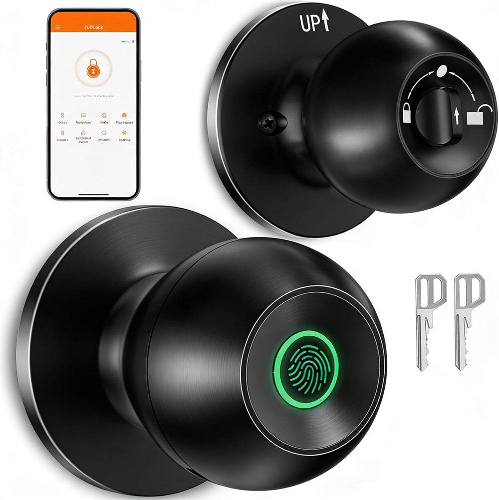 Smart Door Knob, Fingerprint Door Knob, Biometric Smart Door Lock with App Co...