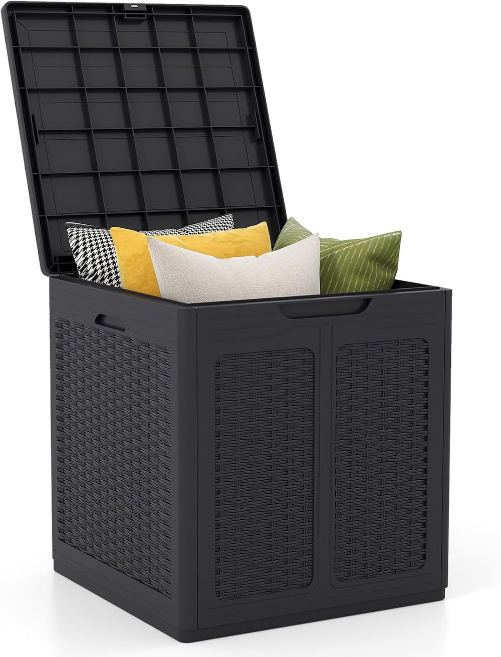 Tangkula 39 Gallon Outdoor Storage Box with Lockable Lid