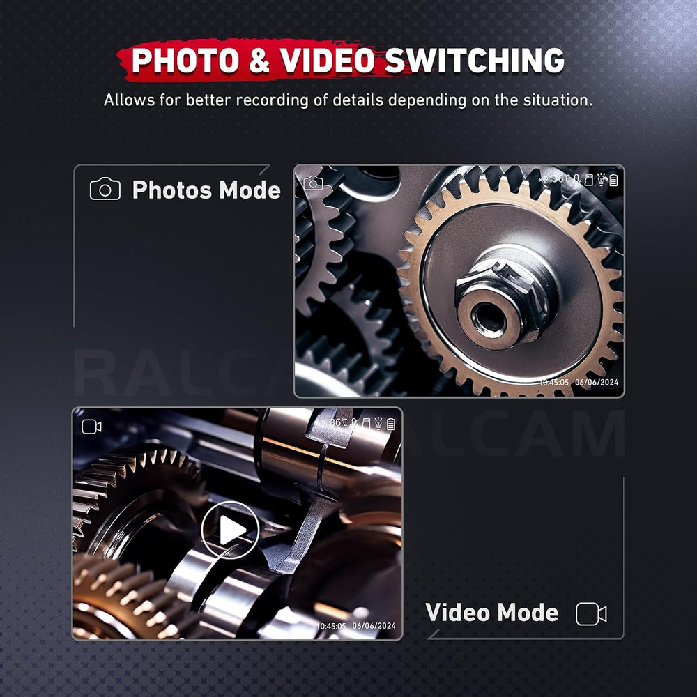 Ralcam Two-Way Articulating Borescope with Light, Slim Probe
