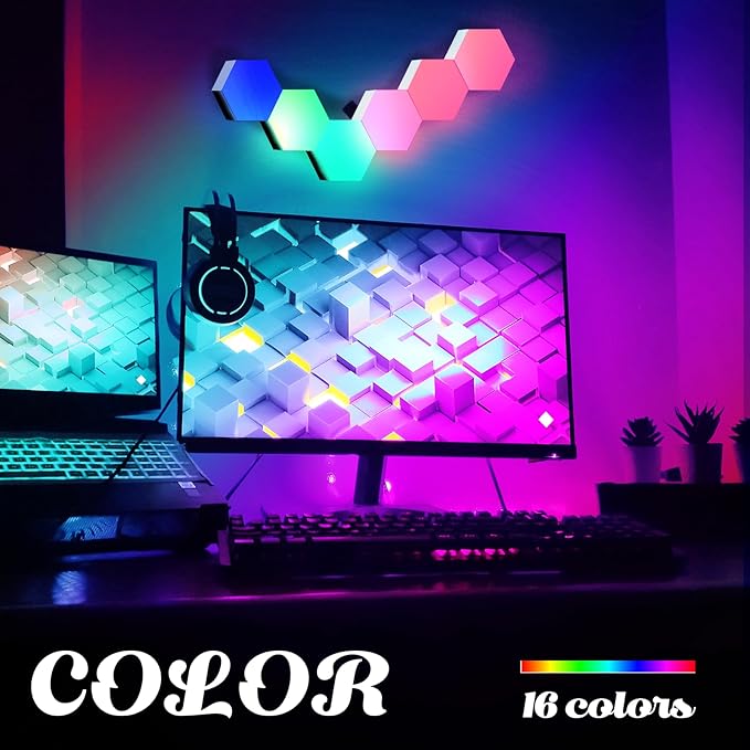 ODISTAR Hexagon Wall Light Panels- Smart APP RGB Hexagonal LED Modular Lights...