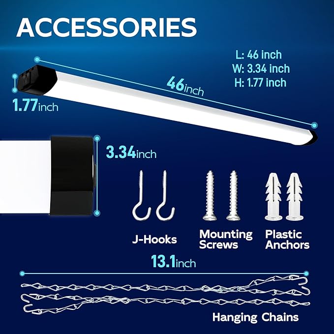 hykolity 4FT 70W LED Shop Light Linkable, 5000K Utility Shop Lights