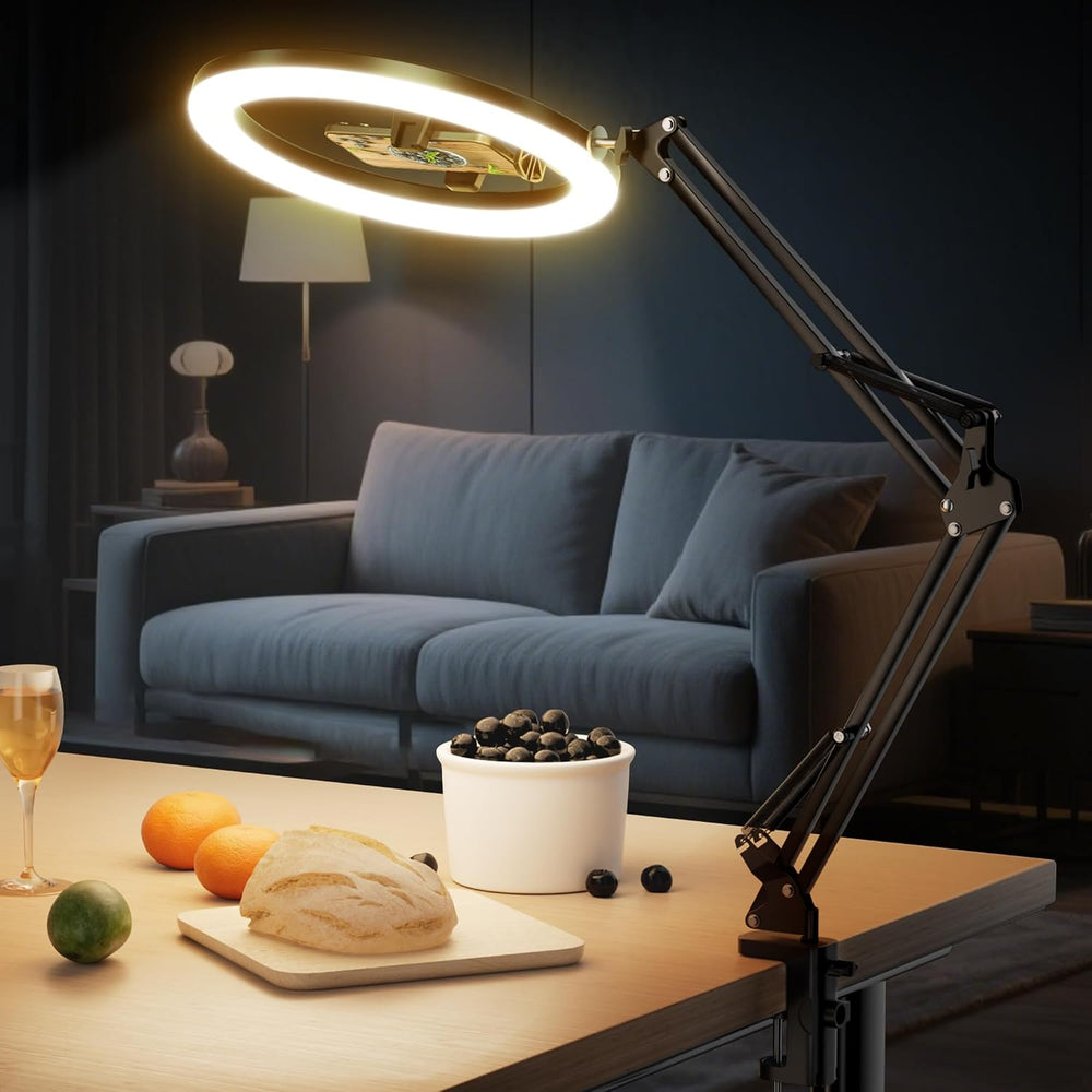 UBeesize 12’’ Ring Light with Overhead Phone Mount, LED Selfie Light with Stand