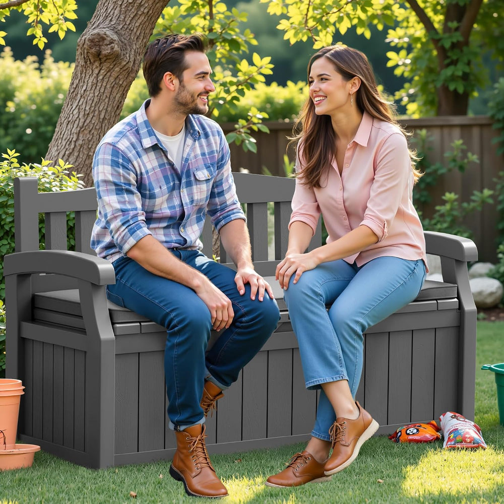 Flamaker 80 Gallon Storage Bench with Cushion, Waterproof, All-Weather