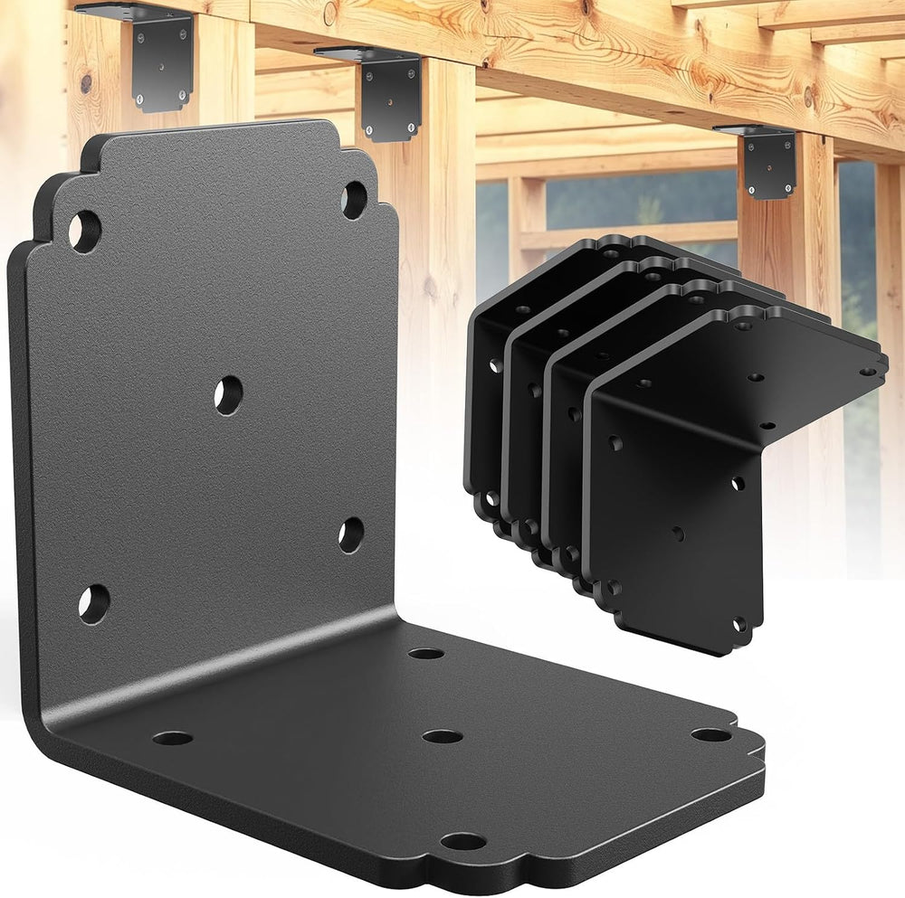 4 PCS 4x4x3.5 L Right Angle Bracket, Heavy Duty Corner Brace