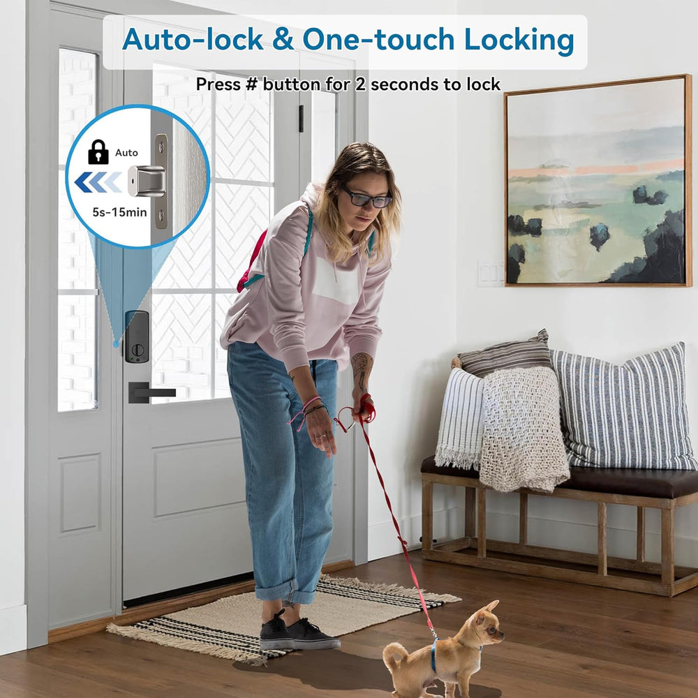 Fingerprint Smart Door Lock Front Door with Handle Set App Control