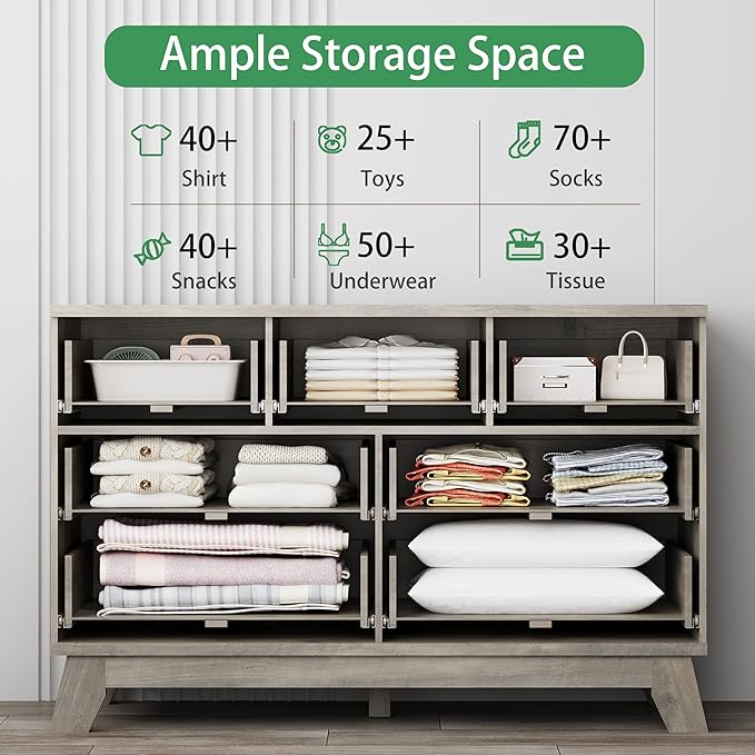 Xixini Fluted Dresser for Bedroom