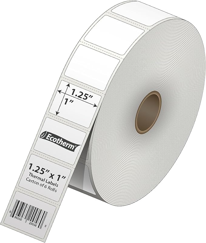 1.25" x 1" Thermal Labels | 6 Rolls | 14040 Labels | fits Zebra, Of...