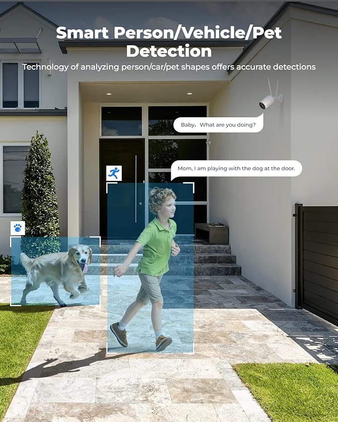 REOLINK 4K Home Security Camera, 2.4/5GHz WiFi Outdoor Camera, Plug-in Power