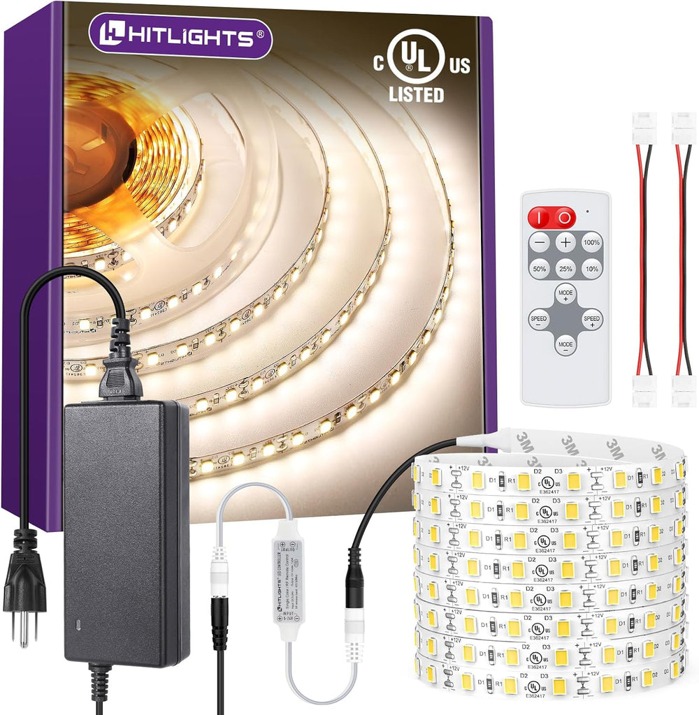 HitLights White LED Strip Lights Kit