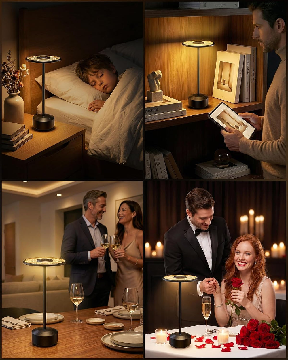 Honeywell Rechargeable Table Lamp, 5000mAh Cordless Dimmable Accent Light | 2...