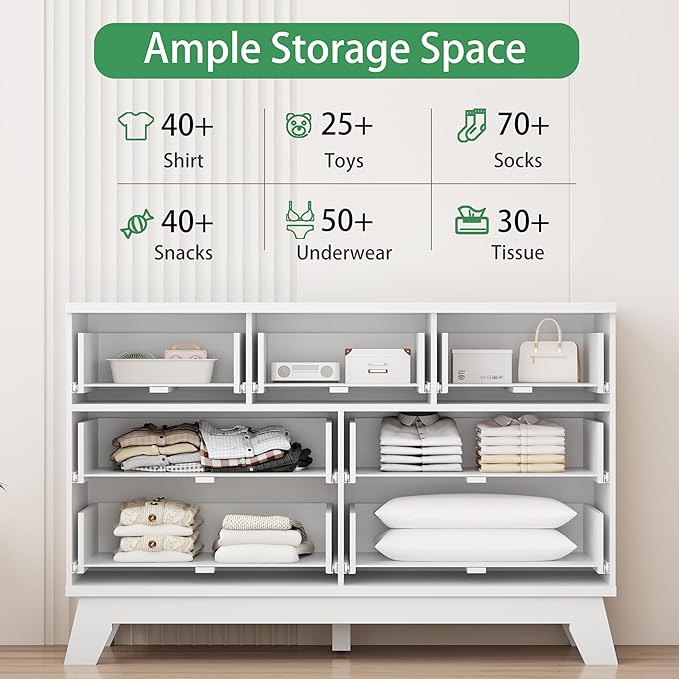 Xixini Fluted Dresser for Bedroom