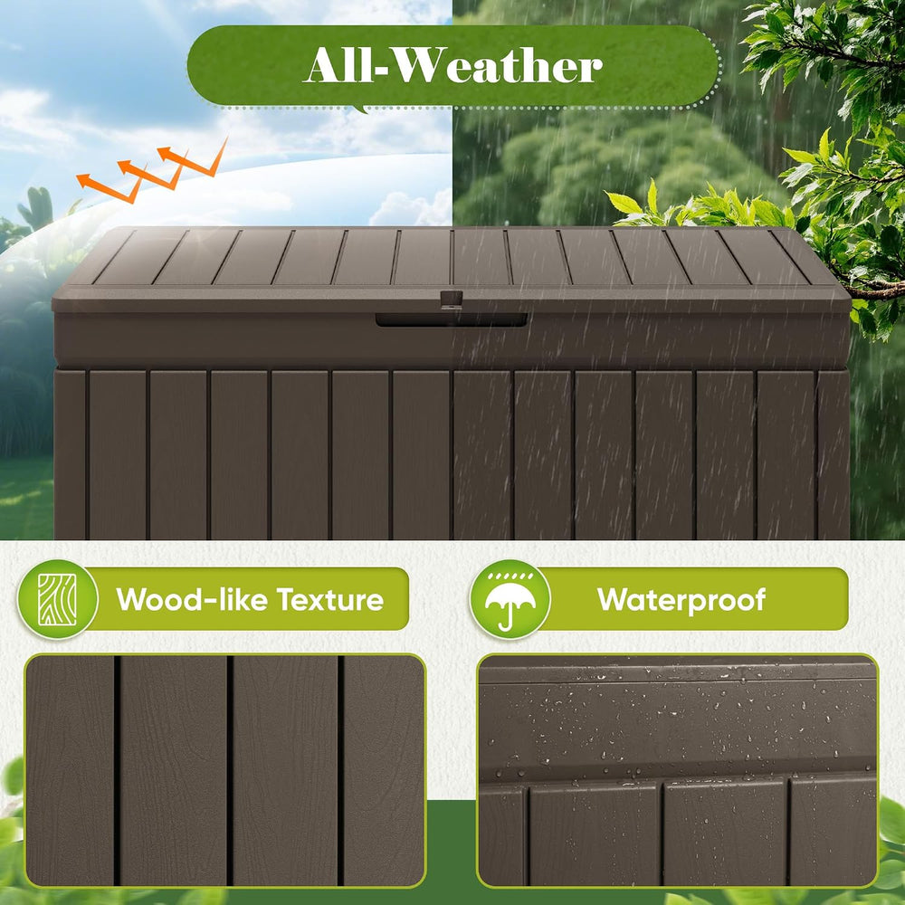 Flamaker Outdoor Storage Box 80 Gallon Resin Waterproof Deck Box