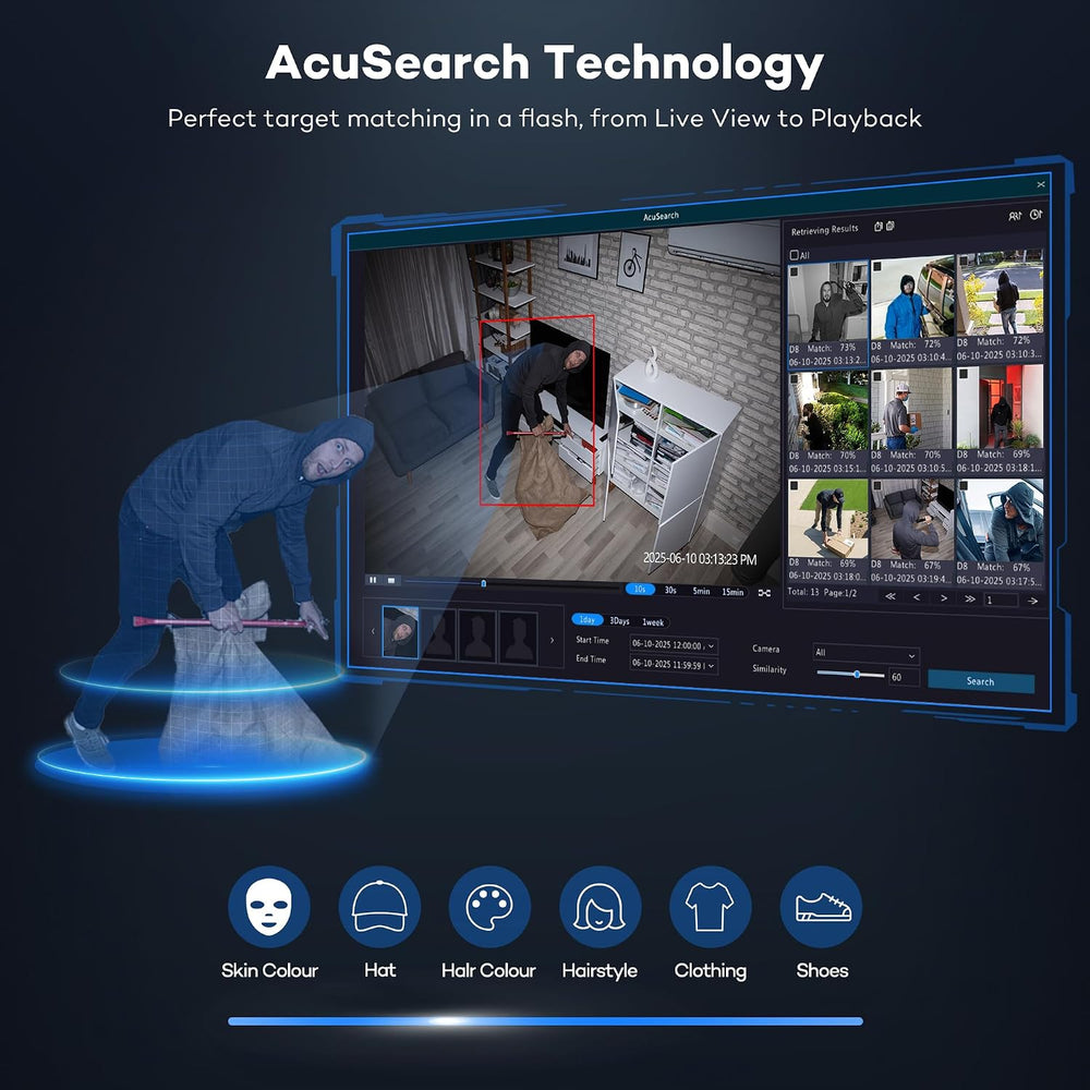 ONWOTE 16 Channel Security Camera System, 12MP NVR, 16x 6MP PoE IP Cameras
