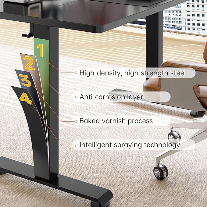 Veken 39.4" Small Electric Standing Desk, Adjustable Height Office Desk