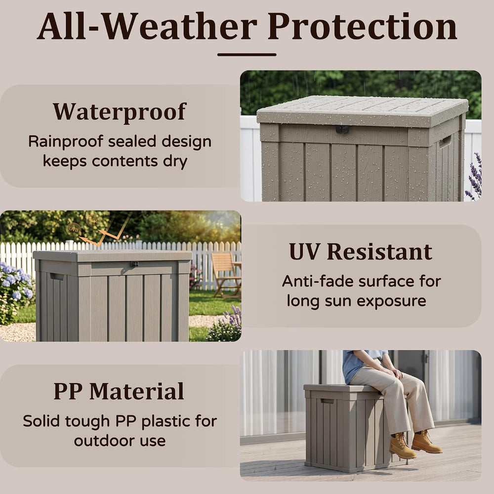 Outdoor Storage Box,60 Gallon Lockable Deck Box,Black