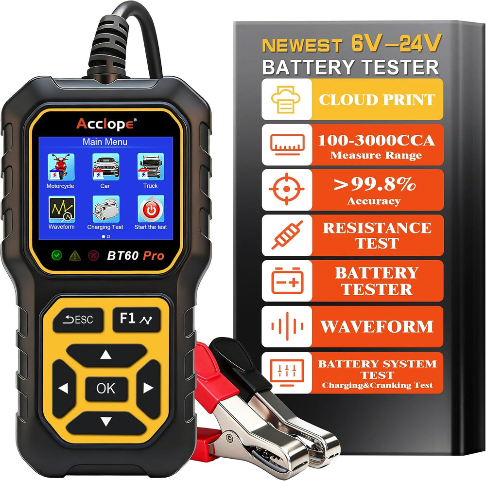 Acclope BT60 Pro Car Battery Tester, Digital Analyzer