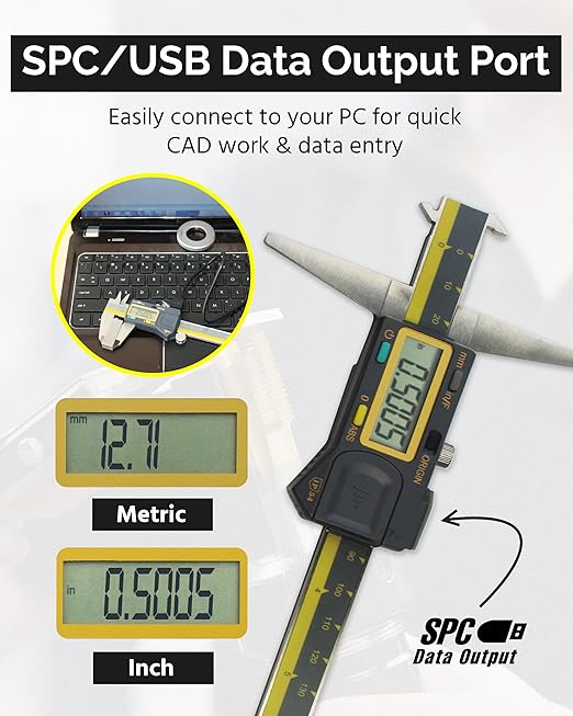 iGAGING Absolute Origin 0-6" Double Cut Depth Digital Caliper, IP54 Elec...