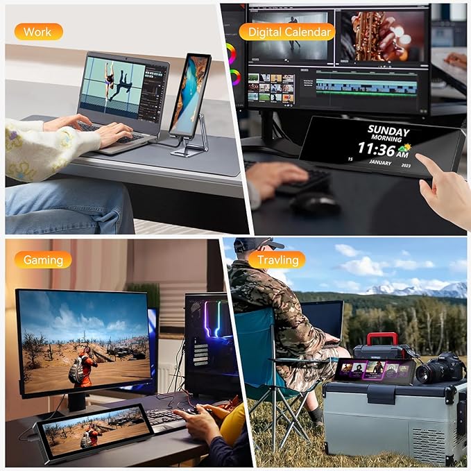 Upgraded 8.8 Inch Small Touchscreen Monitor, PC Temperature Display, PC Sensor
