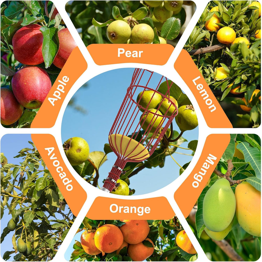 SISIUPASSIE 26FT Reach Fruit Picker, Apple Picker Pole with Basket Telescopin...