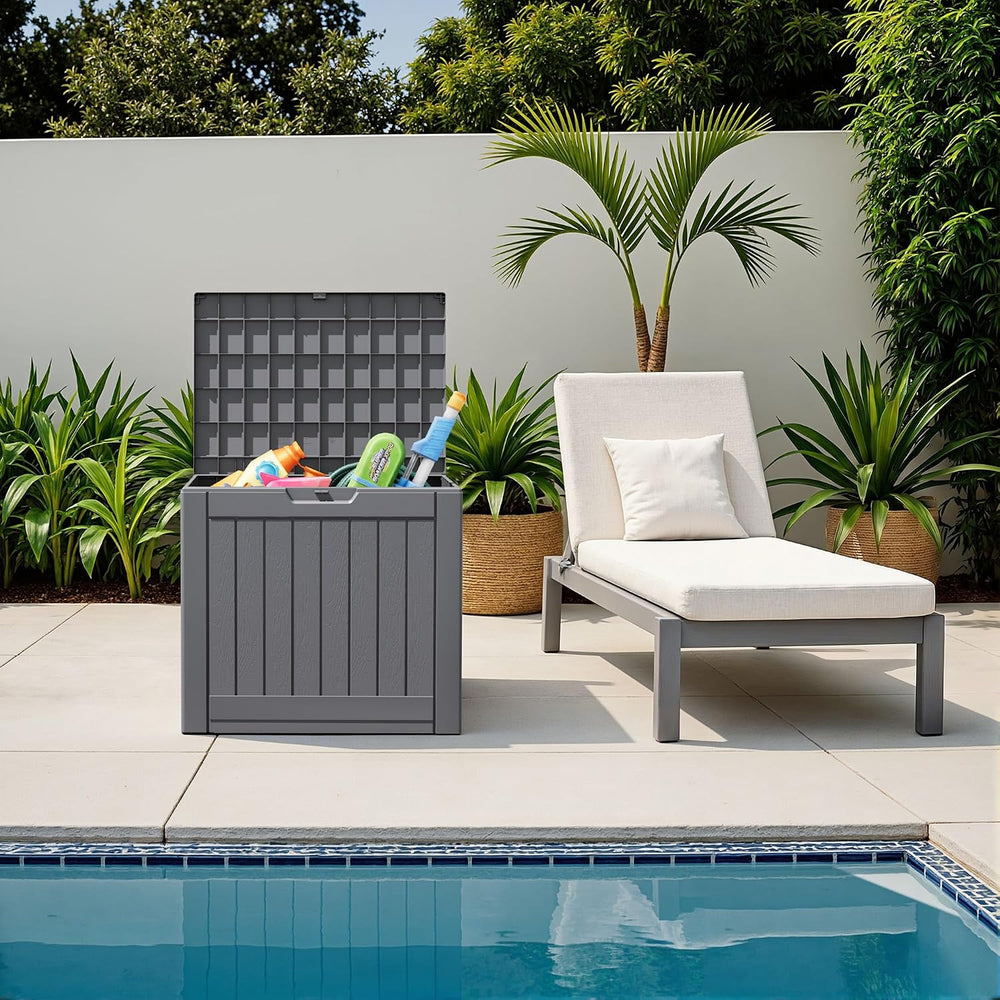 Flamaker Resin Deck Box 40 Gallon Waterproof Outdoor Storage Box