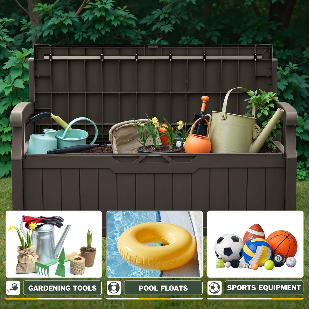 Flamaker 80 Gallon Storage Bench with Cushion, Waterproof, All-Weather