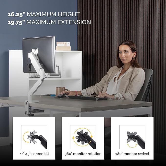 Fellowes Platinum Series Single Monitor Arm
