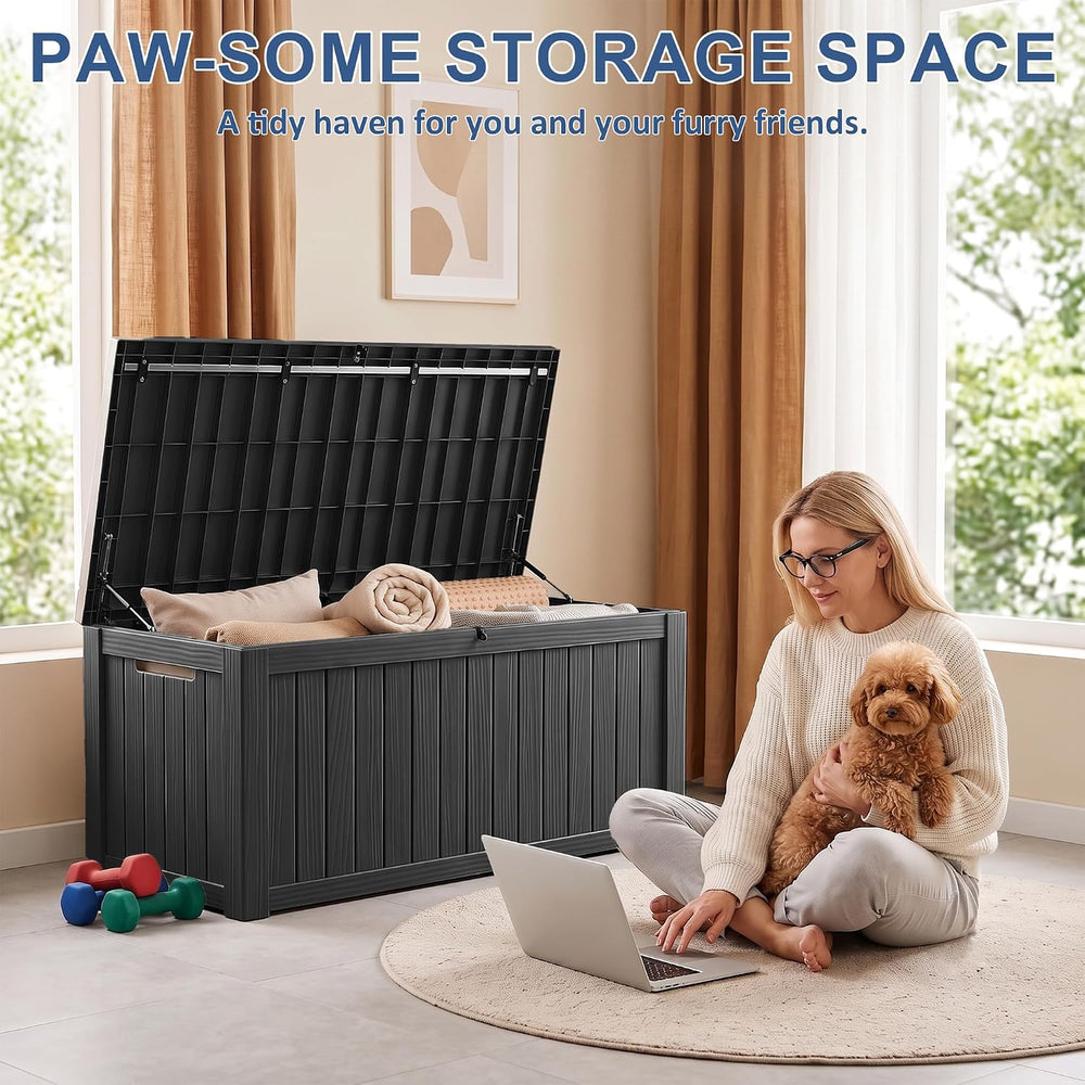 Vixzen Waterproof Outdoor Storage Box 220 Gal Deck Box with Lockable Lid