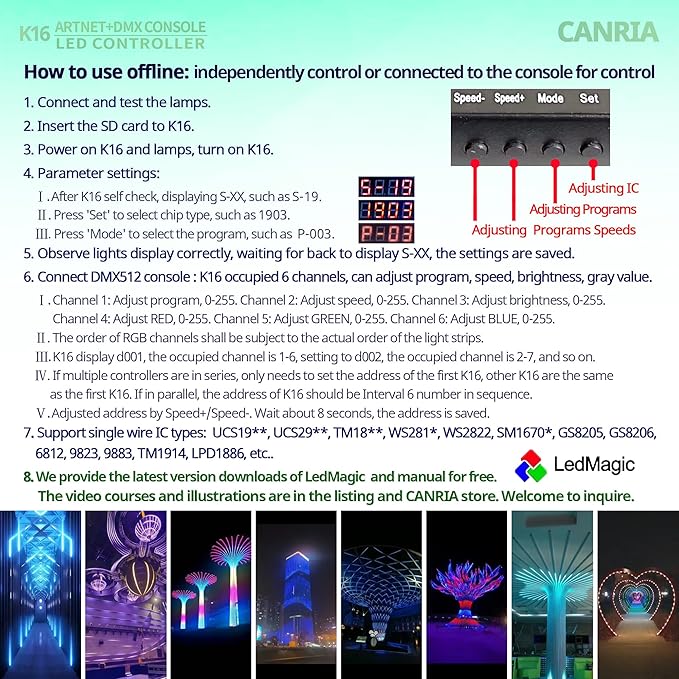 CANRIA K16 ARTNET+DMX CONSOLE LED CONTROLLER, Professional Lighting Control
