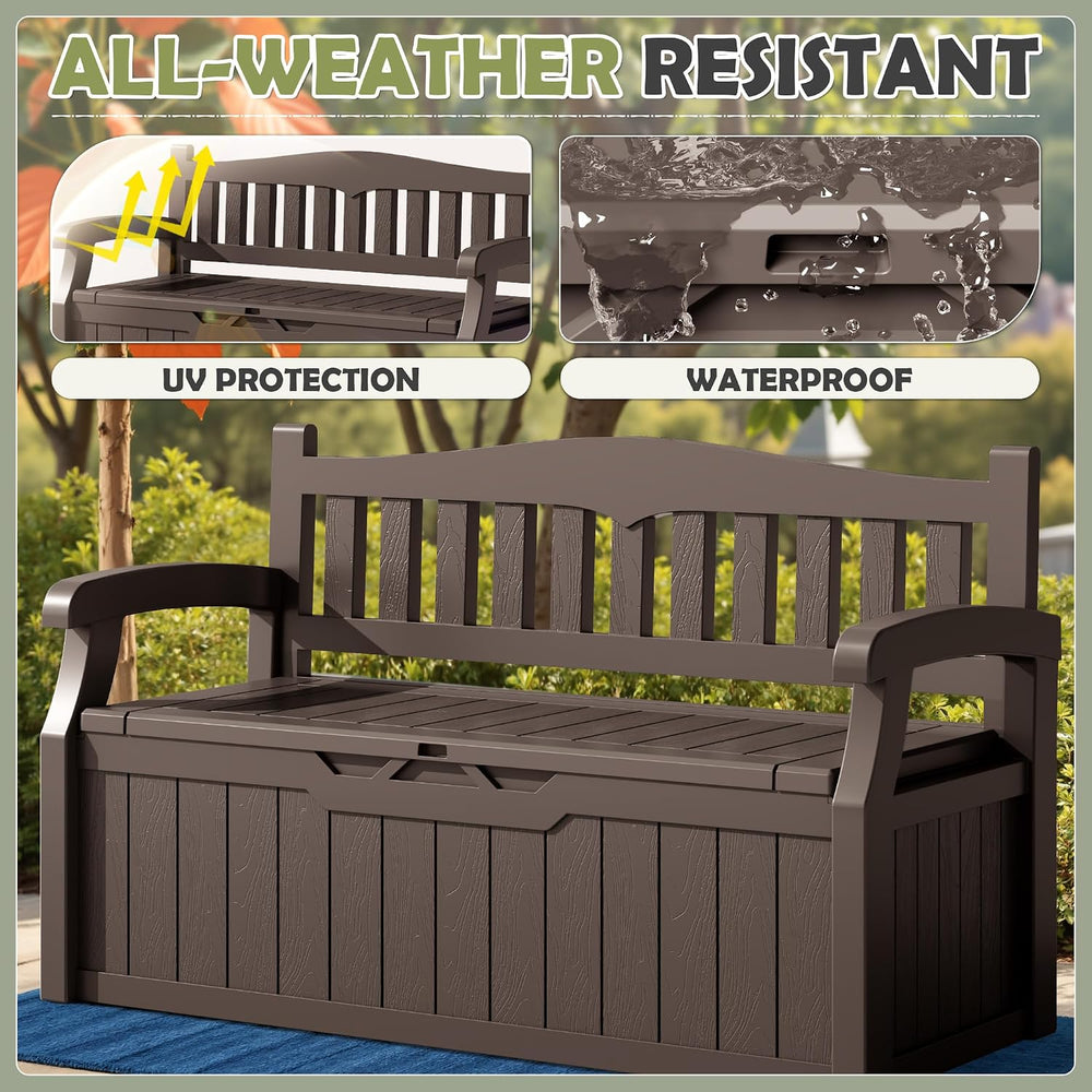Homall 75 Gallon Outdoor Storage Benches Lockable Deck Box Waterproof