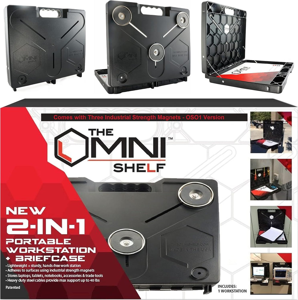 The OmniShelf Magnetic Portable Workstation + Toolbox, Computer & Laptop ...