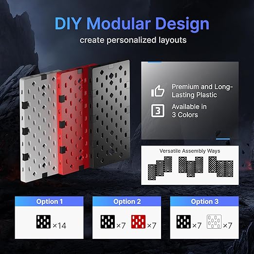 PEGZONE Controller and Headphone Holder Wall Mount, Modular Gaming Pegboard (...
