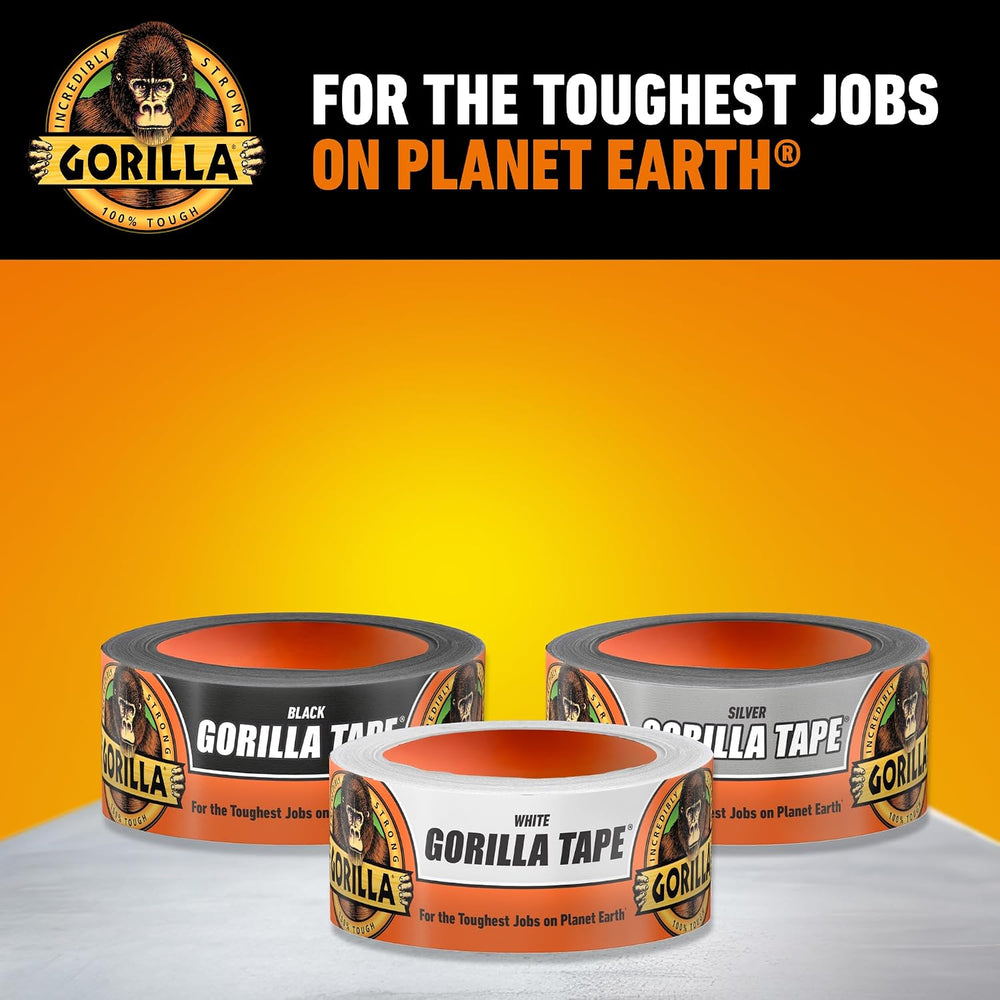 GORILLA White Duct Tape, 1.88" x 30 yd, 4-Pack