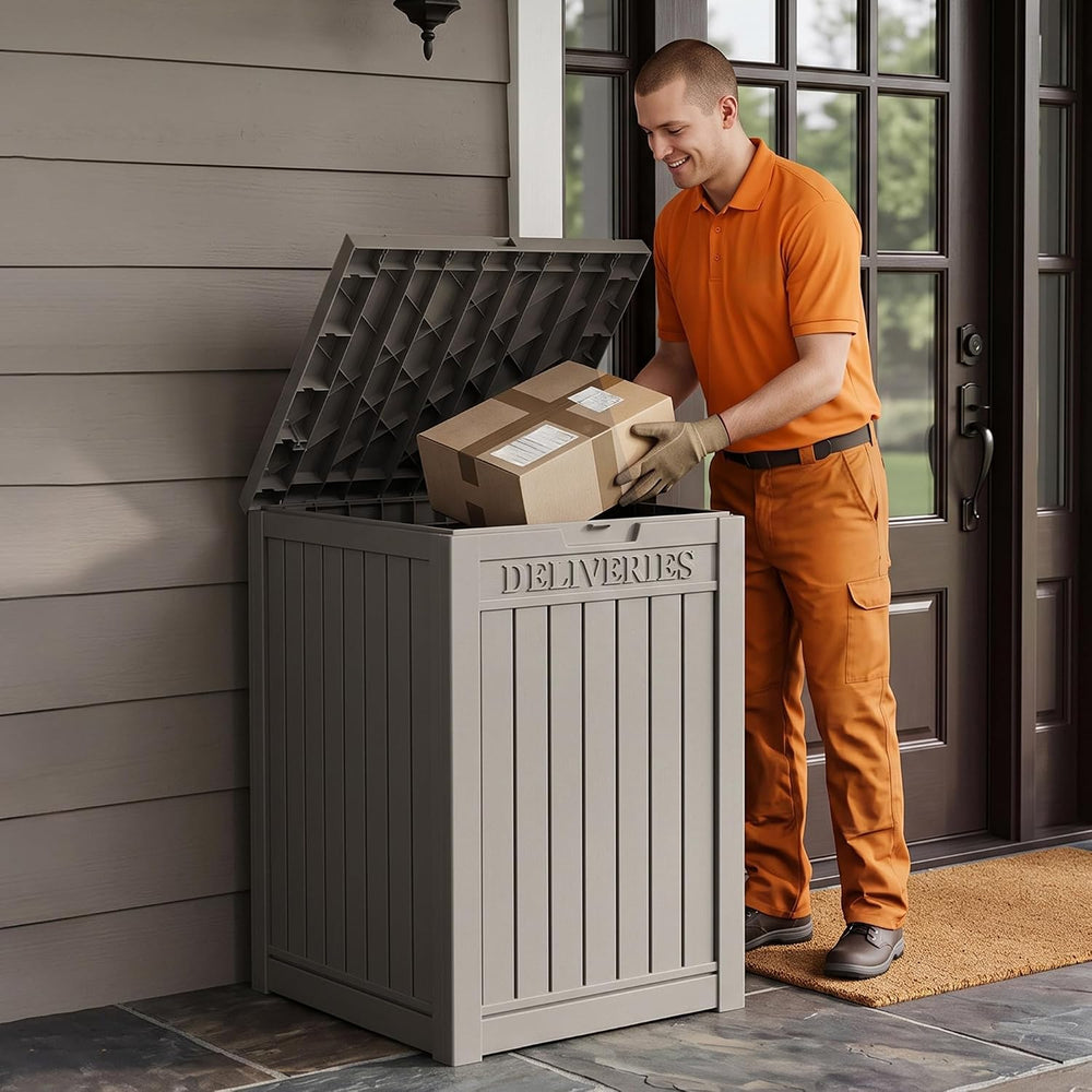 Package Delivery Boxes for Outside, Deck Storage Box Lockable Secure Design