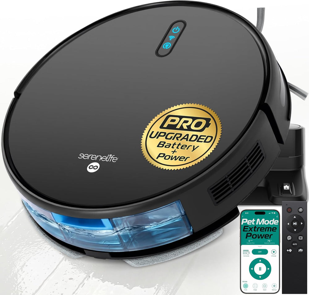 SereneLife Automatic Robot Vacuum Cleaner and Mop Combo, Pro Edition