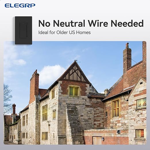 ELEGRP Dimmer Light Switch for 300W Dimmable LED/CFL Lights and 600W INC/HAL ...