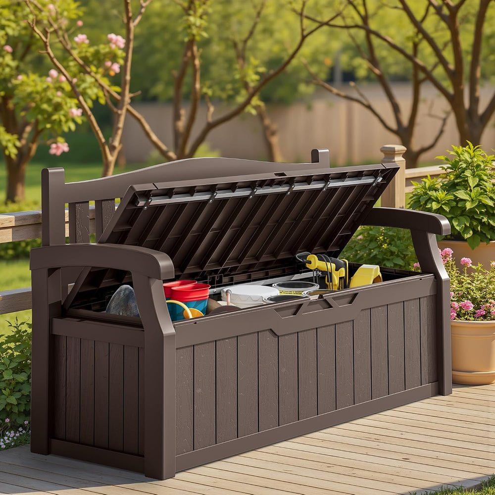 Homall 75 Gallon Outdoor Storage Benches Lockable Deck Box Waterproof