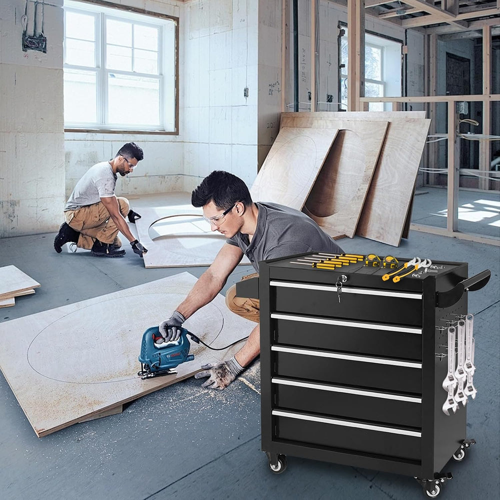 Rolling Tool Chest with Wheels, 5 Drawers Metal Tool Box(Assembly Required)