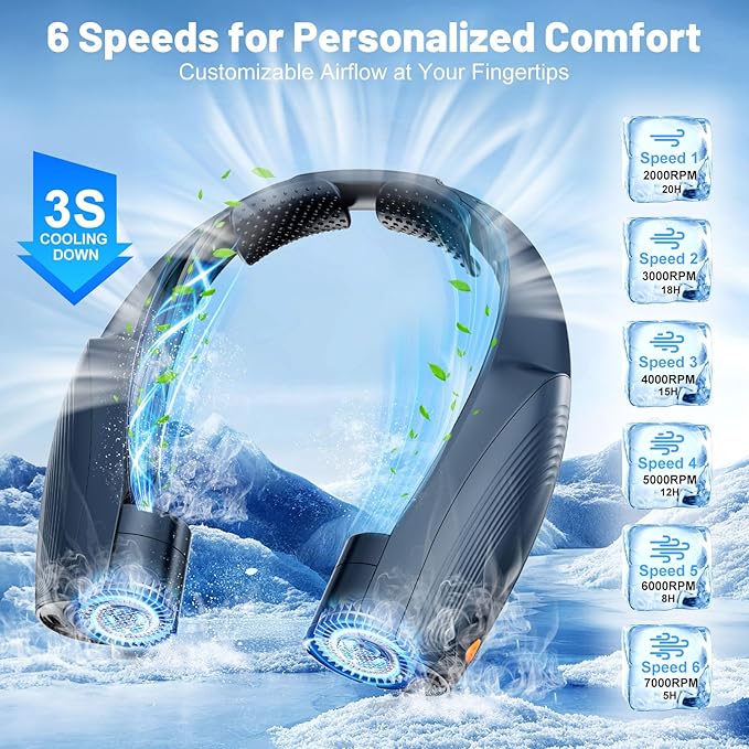 Slientspin AI Portable Neck Fan