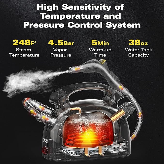 Steam cleaner, 1500w Steamer Cleaning Fast Heating Multi-Surface Steam Cleaner