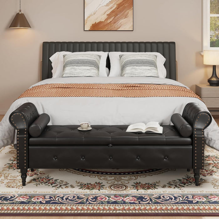 FiveWillowise 65 Inch End of Bed Storage Bench for Bedroom,King Size Bed