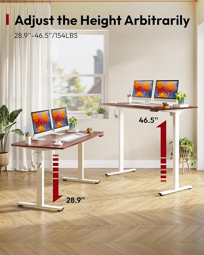 SANODESK Electric Standing Desk 48 x 30 Inches Whole-Piece Desktop Height