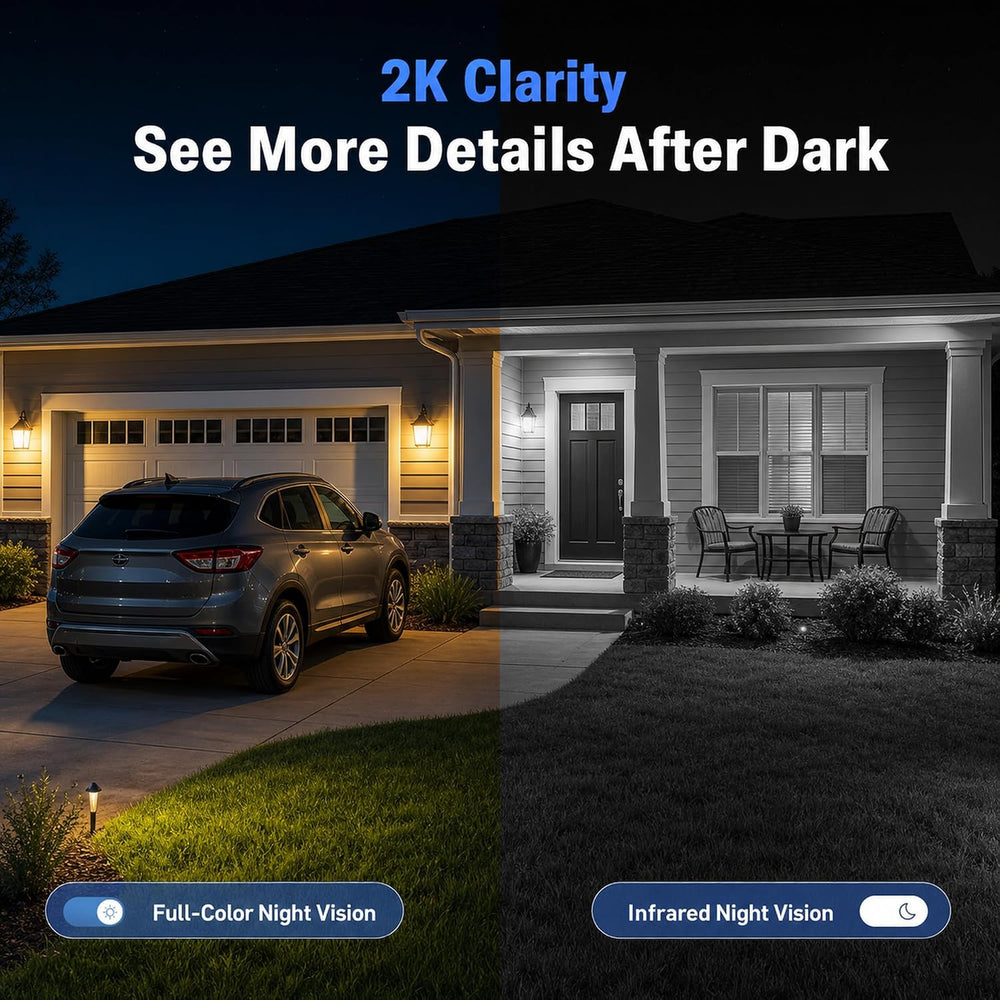 Geekee 355° Pan Rotate Cameras 2 Pack, Security Cameras Wireless Outdoor