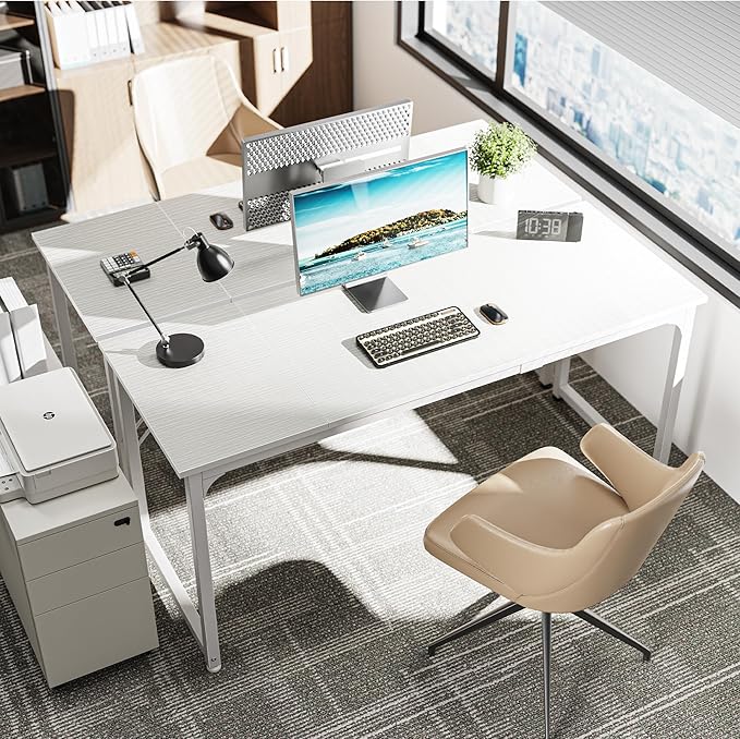 Huuger Computer Desk, 63 Inch Office Desk, Gaming Desk