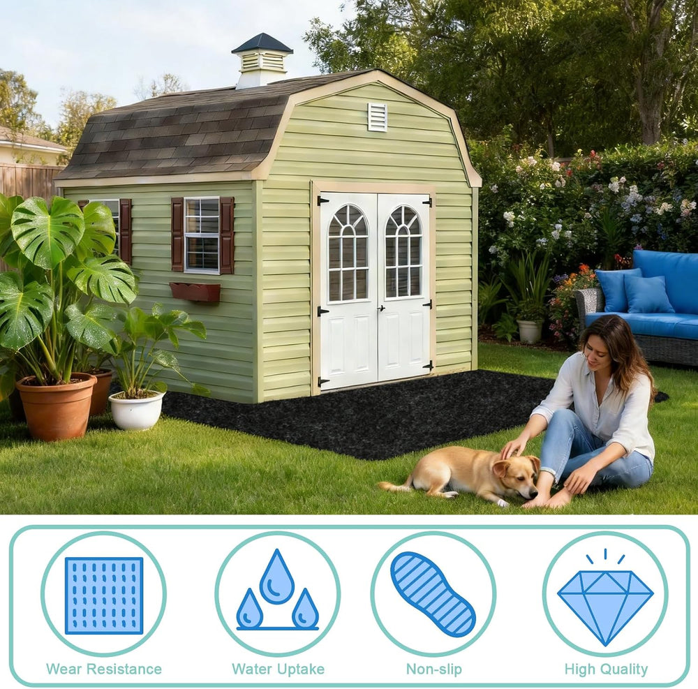 6x8.2FT Outdoor Storage Shed Floor Mat,Waterproof Washable Garden Flooring Pa...