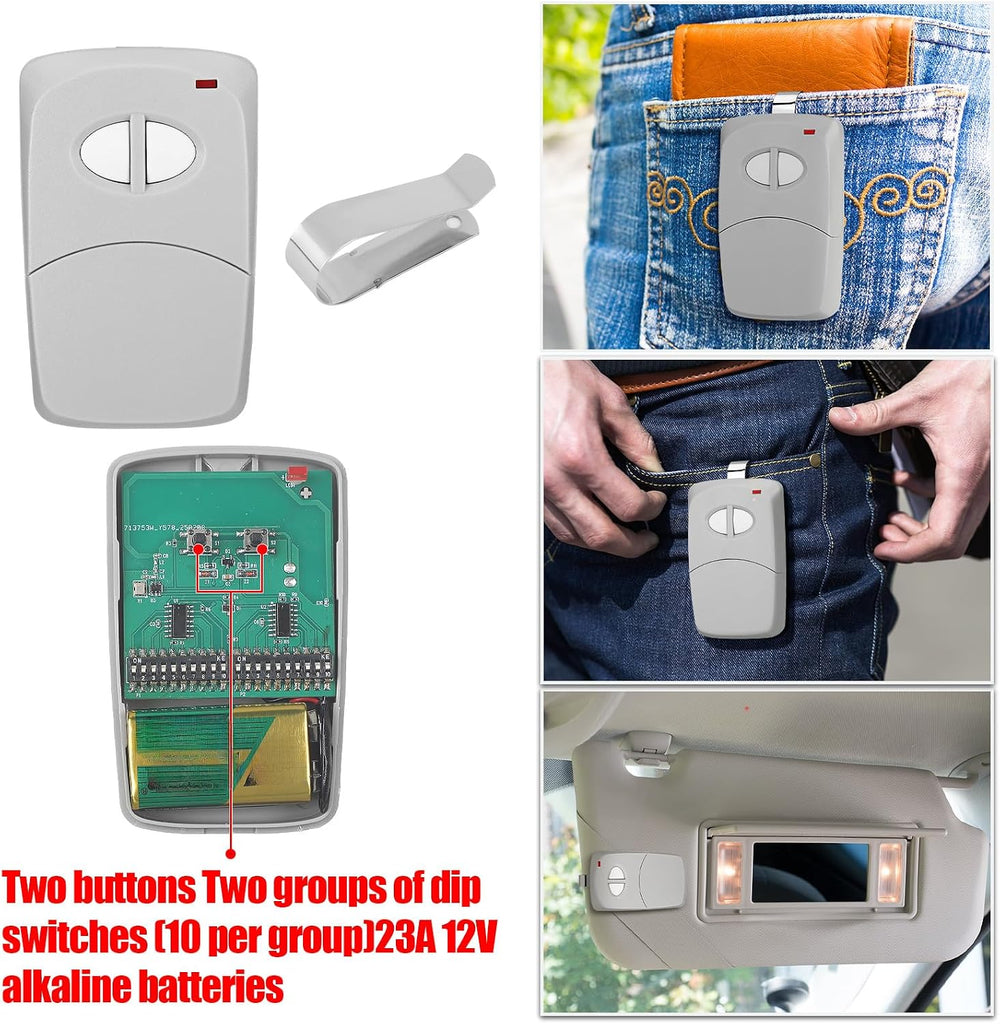Kingdder 4 Pcs 2 Channel Gate Opener Compatible with Multicode Linear