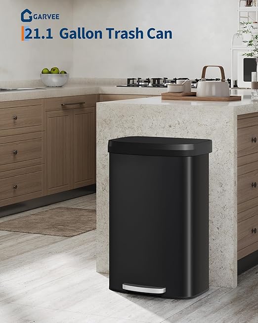 Garvee 21 gal / 80 L Metal Trash Can