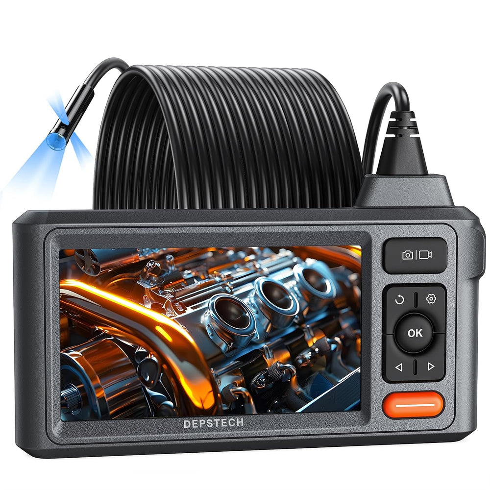 DEPSTECH 50FT Endoscope Camera, 5" IPS Screen Triple Lens Inspection Camera