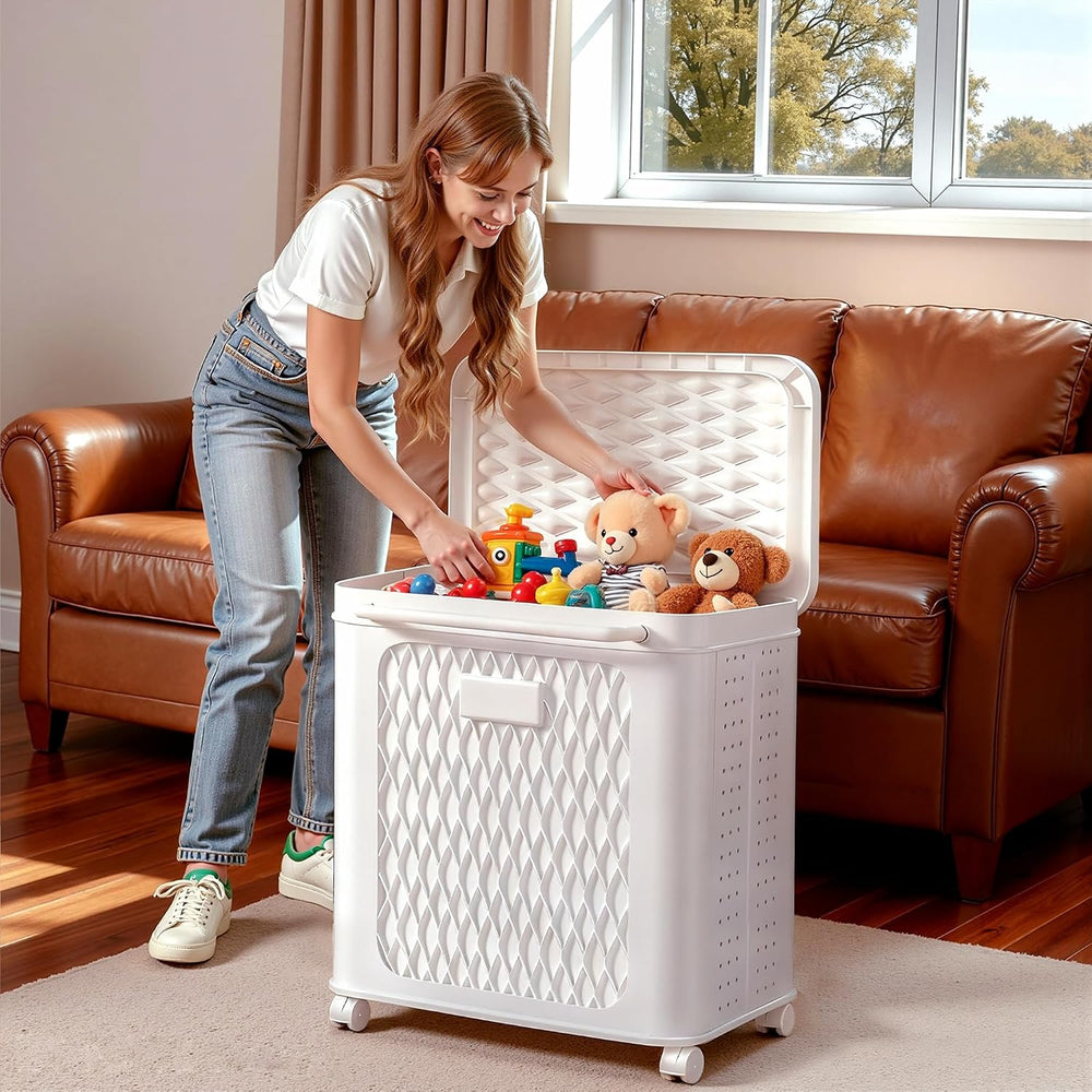 VECELO Deck Box, Outdoor Storage Box with Wheels and Lid, Waterproof Storage ...